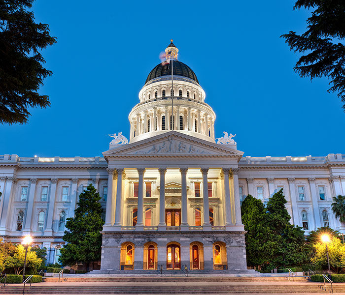 California State Capitol Building at Dusk
