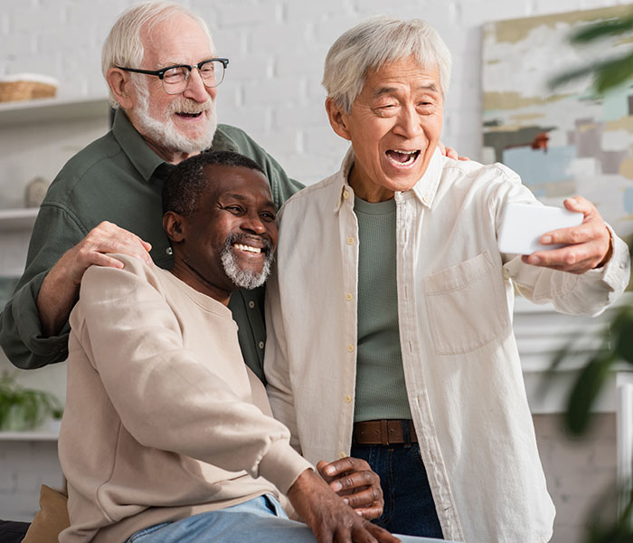 Seniors citizens take a selfie