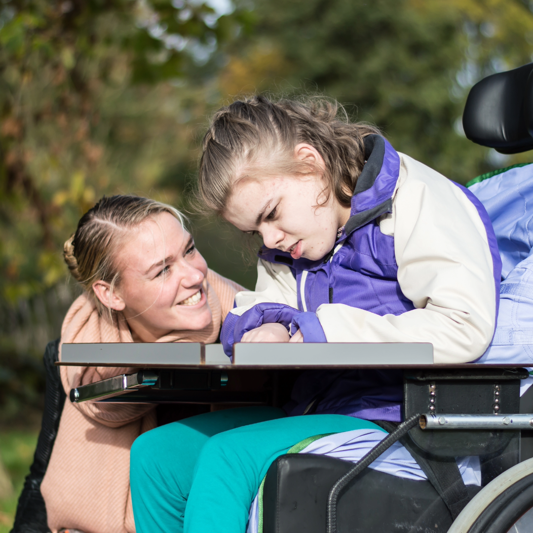image special needs family girl wheelchair